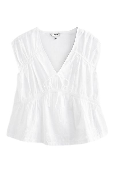 Next Blusenshirt Kurzärmliges Oberteil mit Stickerei günstig online kaufen