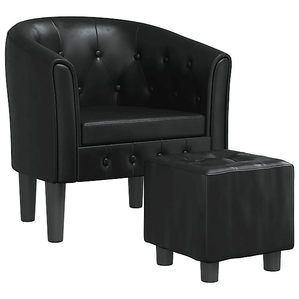 vidaXL Sessel Clubsessel mit Fußhocker Schwarz günstig online kaufen