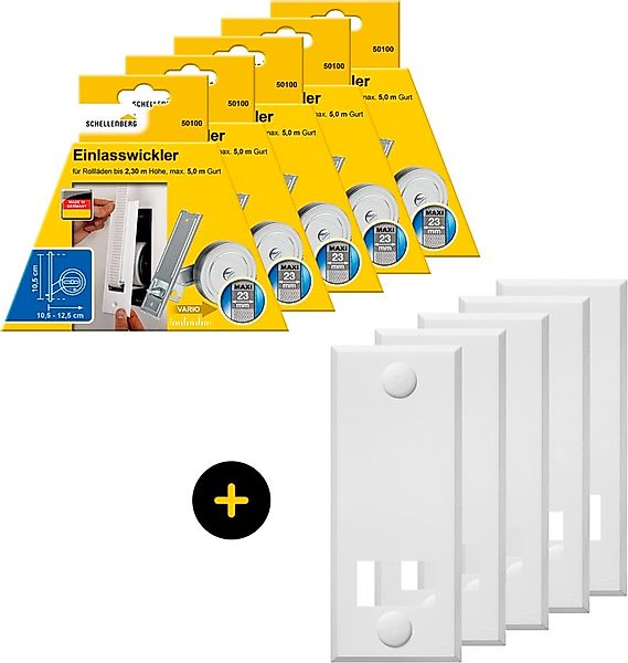 SCHELLENBERG Einlass-Gurtwickler Unterputz, inkl. Abdeckplatte weiß, Set, 5 günstig online kaufen