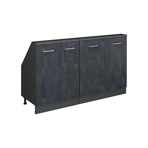 Vicco Unterschrank R-Line, Schwarz Beton/Anthrazit, 140 günstig online kaufen