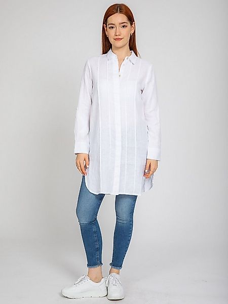 VICCI Germany Langarmbluse in Melange-Leinen mit feinen Biesendetails günstig online kaufen