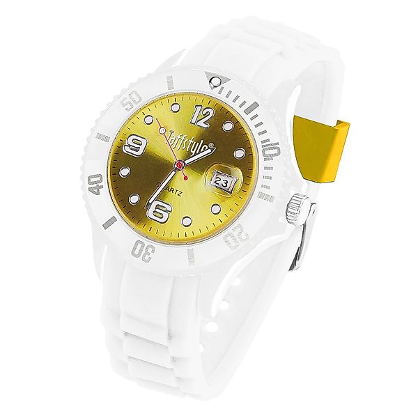 Taffstyle Quarzuhr Silikon Armbanduhr Weiß mit günstig online kaufen