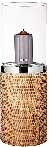 Fink Windlicht "CATANIA", (1 St.), aus Edelstahl, Glas und Rattan günstig online kaufen