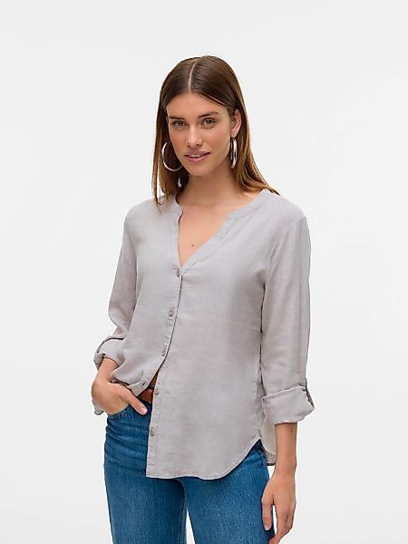 Vero Moda Blusenshirt Leichte Bluse mit V-Ausschnitt und Knöpfen aus Leinen günstig online kaufen