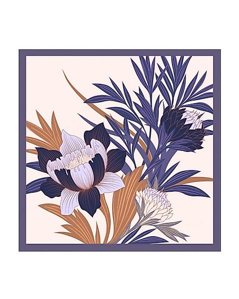 MayTree Seidentuch Premium quadratisch 64x64cm, wilde Blüte Indigo, (Stück) günstig online kaufen