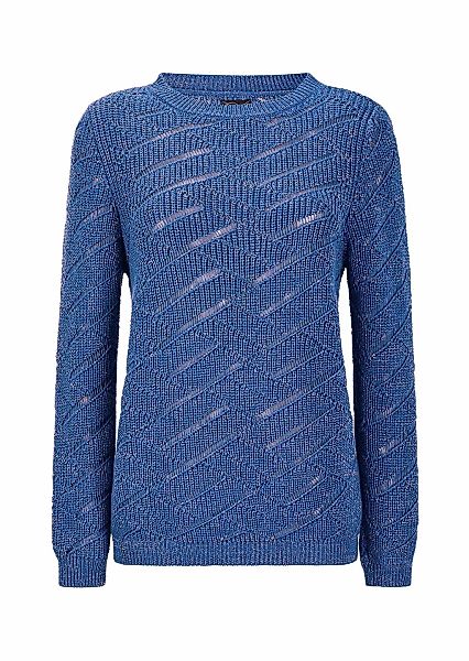 GOLDNER Rundhalspullover "Eleganter Langarm-Strick mit Glanz" mit Ajour und günstig online kaufen