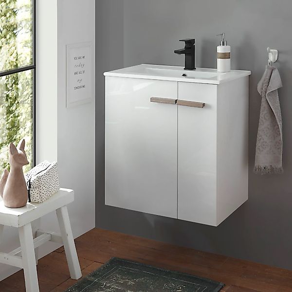 PLACES OF STYLE Waschtisch "SOLiD, Unterschrank inkl. Waschbecken, Badschra günstig online kaufen