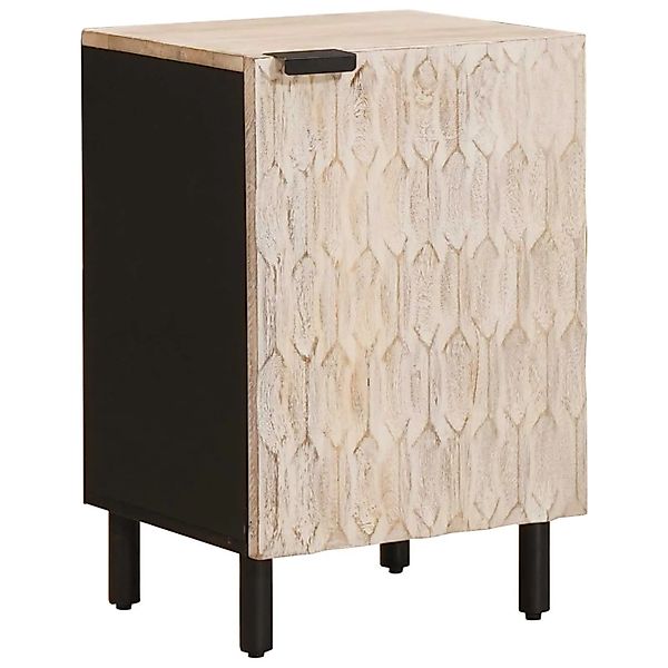 vidaXL Badezimmerschrank mit Tür Weiß 38 x 33 x 58 cm Massivholz Mango 4017 günstig online kaufen