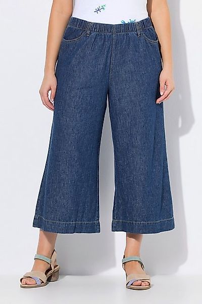 Ulla Popken Culotte Culotte Leinenmix weites Bein Elastikbund günstig online kaufen