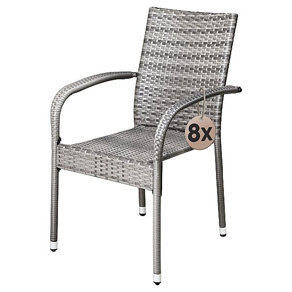 Casaria Gartenstuhl, Stapelbar Wetterfest Polyrattan Outdoor günstig online kaufen