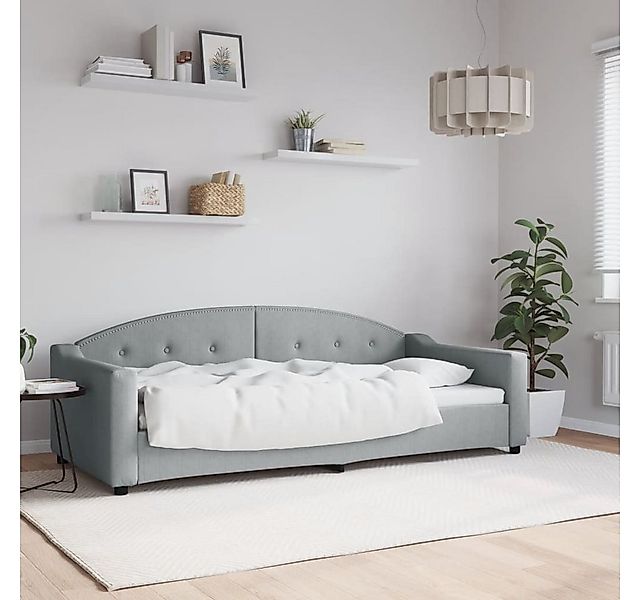 vidaXL Bett, Tagesbett Hellgrau 90x200 cm Stoff günstig online kaufen