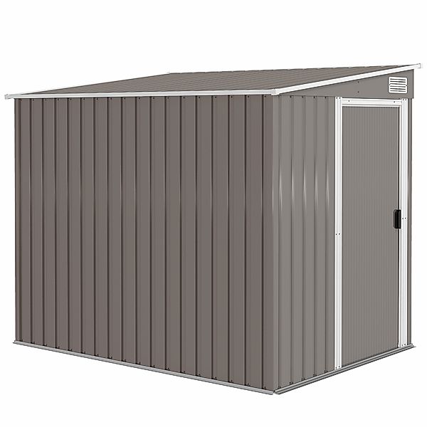 Outsunny Metall Gerätehaus 2,81m² 154x206,5x181 cm Geräteschuppen mit Pultd günstig online kaufen