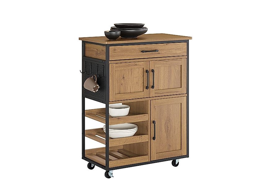 SoBuy Küchenwagen FKW45, Küchenwagen auf Rollen, Kücheninsel, Küchenregal, günstig online kaufen