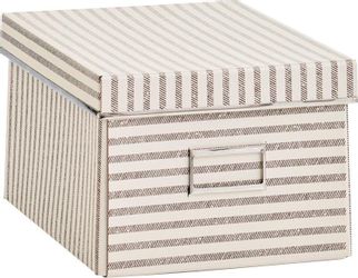 Zeller Present Aufbewahrungsbox "Stripes" Pappe, beige günstig online kaufen
