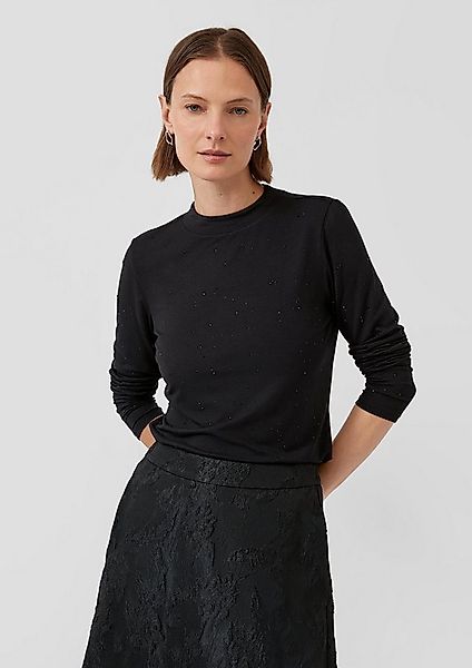 s.Oliver Langarmshirt T-Shirt Langarm-Shirt aus Viskose-Jersey mit Schmucks günstig online kaufen
