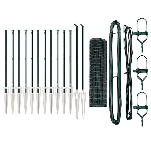 vidaXL Zaunpfosten Grün 25 x 0,5 m 16 x 16 mm Netz Stahl 3352069 günstig online kaufen