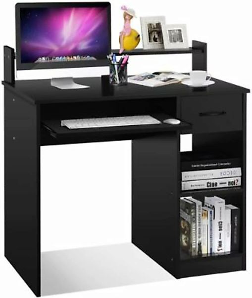 COSTWAY® Computertisch mit Ablage schwarz günstig online kaufen