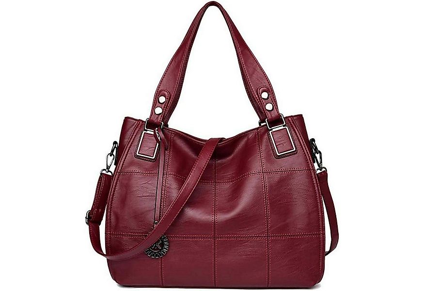 LuxusKollektion Hobo Damen Hobo Schultertasche Weinrot PU-Leder Stickerei U günstig online kaufen
