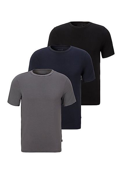 BOSS T-Shirt TShirt RN 3P Natura (3-tlg) einfarbiges T-Shirt mit Markenlabe günstig online kaufen