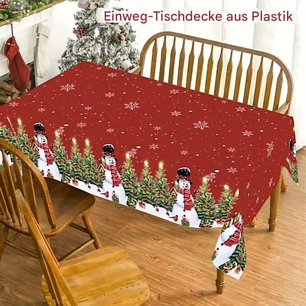 Montegoni Tischdecke Einweg Weihnachten 220x130cm, Schneemann günstig online kaufen