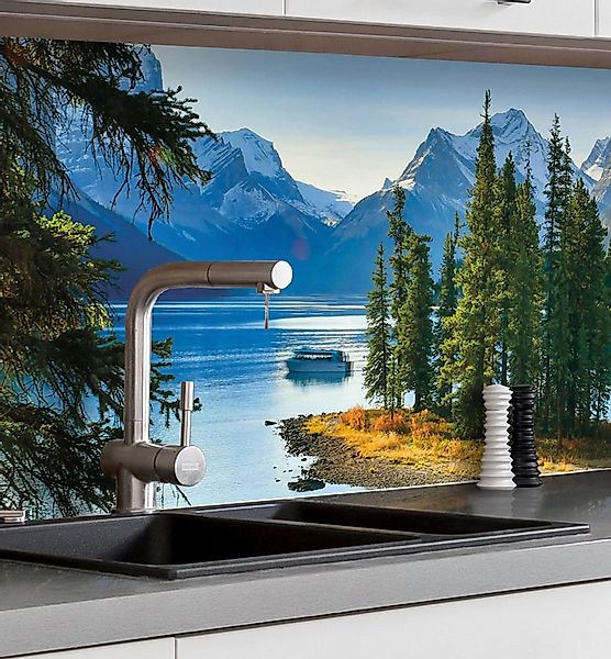 MyMaxxi Küchenrückwand Küchenrückwand selbstklebend Landschaft See Berge Sp günstig online kaufen