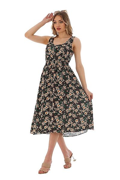 Bongual Maxikleid bedrucktes Sommerkleid mit Blumen ohne Ärmel günstig online kaufen