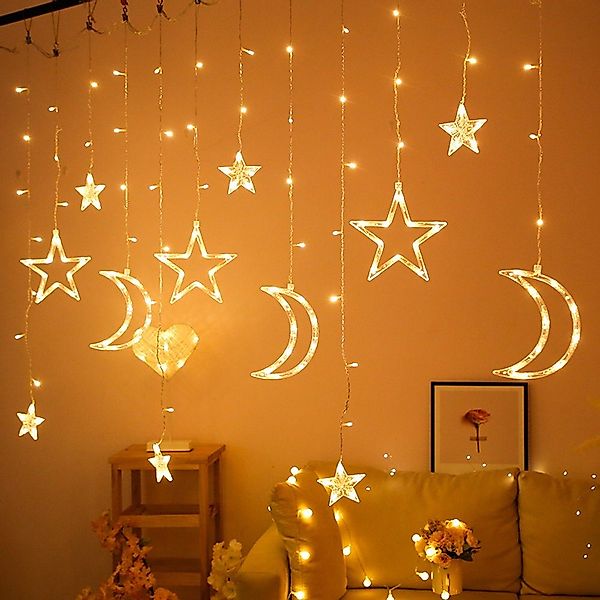 MUPOO LED-Lichterkette LED-Lichtervorhang 3.5M,IP44 Wasserdicht 8 günstig online kaufen