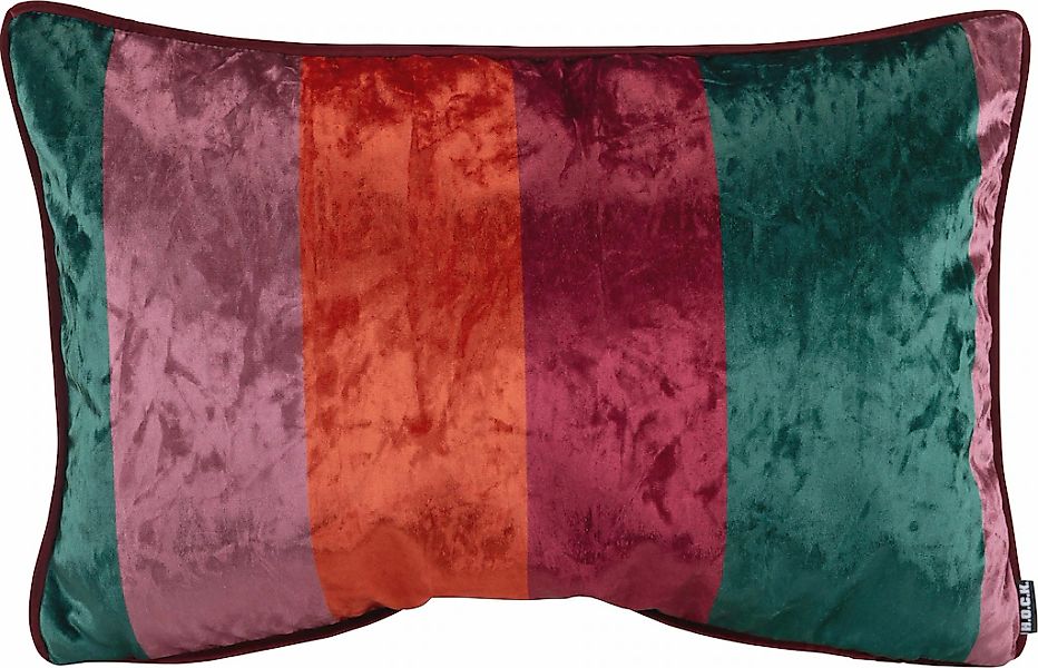 H.O.C.K. Dekokissen "Porono Ice Velvet" mit bunten Streifen, Wendekissenhül günstig online kaufen