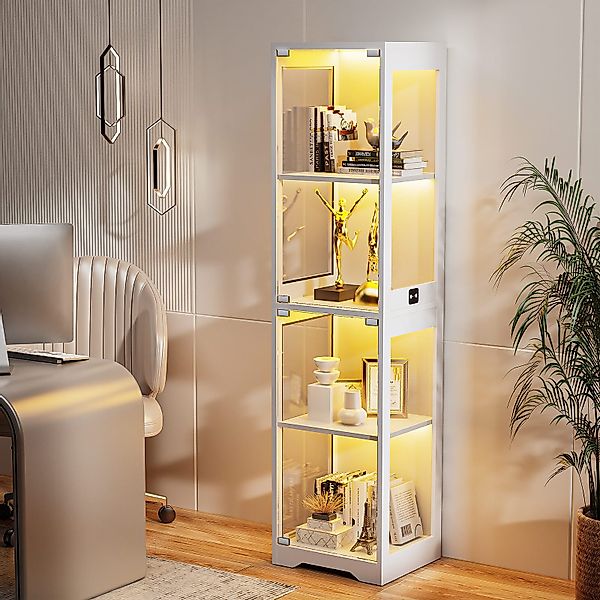 BROTTAR Glasvitrine Ausstellungsschrank mit Glastür, 4-stufiger günstig online kaufen