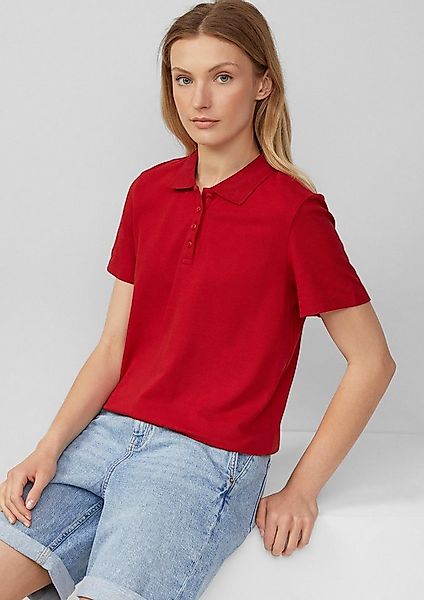 s.Oliver Kurzarmshirt Polo-Shirt Verkürztes Poloshirt aus Baumwollpiqué günstig online kaufen
