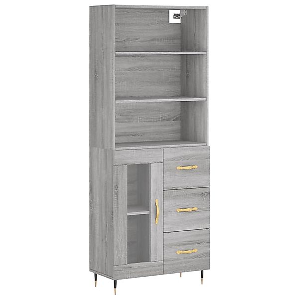 vidaXL Highboard Grau Sonoma 69,5x34x180 cm Holzwerkstoff 3189491 günstig online kaufen