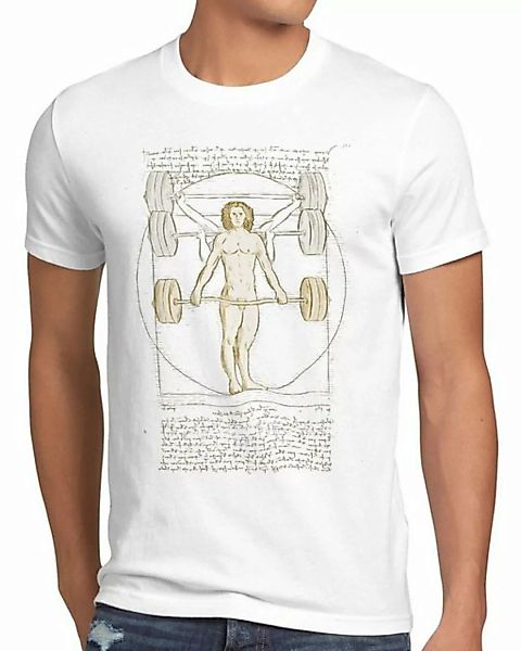 style3 Print-Shirt Herren T-Shirt Vitruvianischer Mensch mit Langhantel kre günstig online kaufen