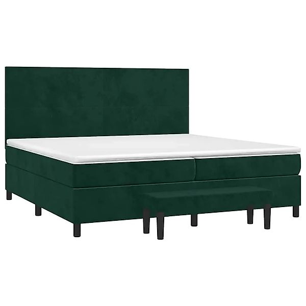 vidaXL Boxspringbett mit Matratze Dunkelgrün 200x200 cm Samt 3137746 günstig online kaufen
