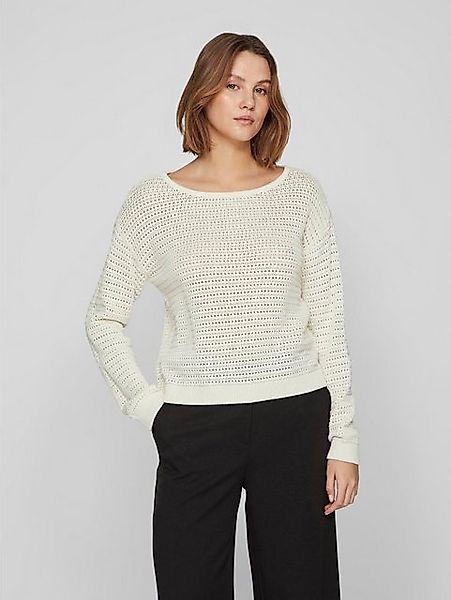 Vila Strickpullover Legerer Strickpullover Transparent Feinstrick Sweater V günstig online kaufen