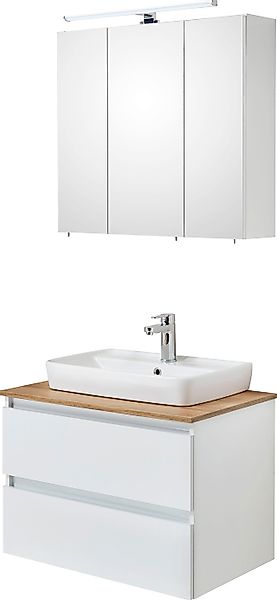 Saphir Badmöbel-Set »Quickset 360 2-teilig, Keramik-Aufsatzbecken mit LED-S günstig online kaufen