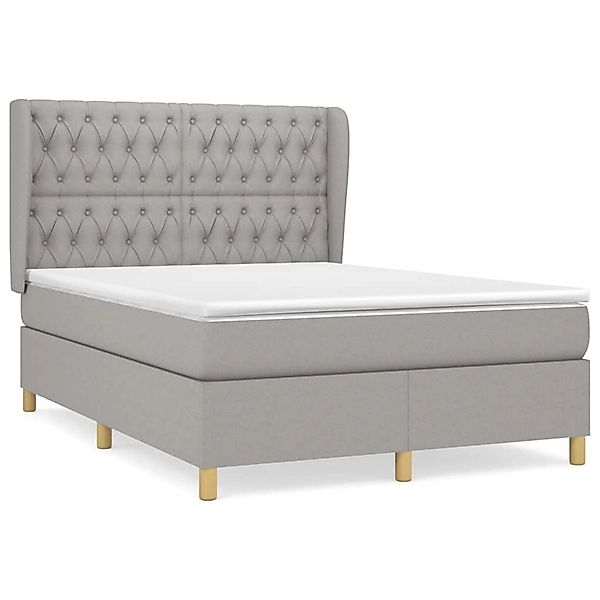 vidaXL Boxspringbett mit Matratze Hellgrau 140x190 cm Stoff1397226 günstig online kaufen