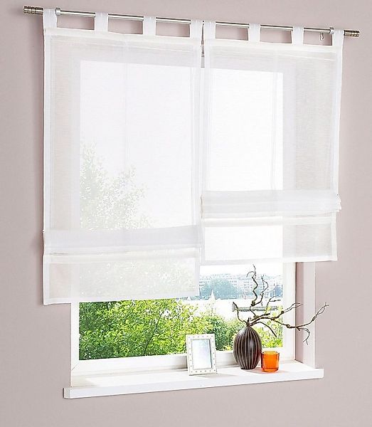my home Raffrollo Regina, mit Schlaufen, Transparent, Voile, Polyester günstig online kaufen