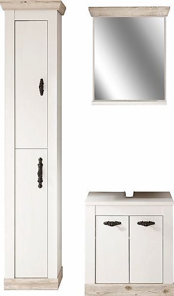 Home affaire Badmöbel-Set "Florenz, Bad im Landhausstil, 3-teiliges Badezim günstig online kaufen