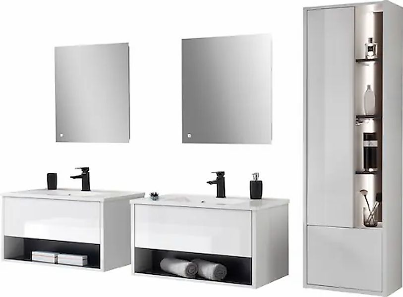PLACES OF STYLE Badmöbel-Set »Studio Line, Bad im modernen Design, 5-teilig günstig online kaufen