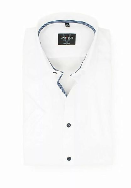 MARVELIS Kurzarmhemd Kurzarmhemd - Body Fit - Einfarbig - Weiß günstig online kaufen