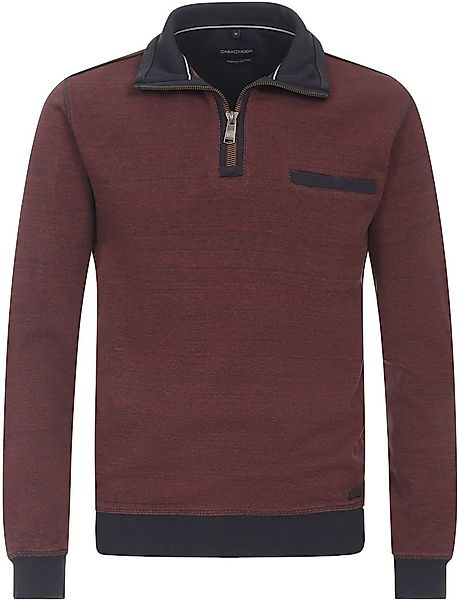 Casa Moda Half Zip Pullover Bordeaux - Größe M günstig online kaufen
