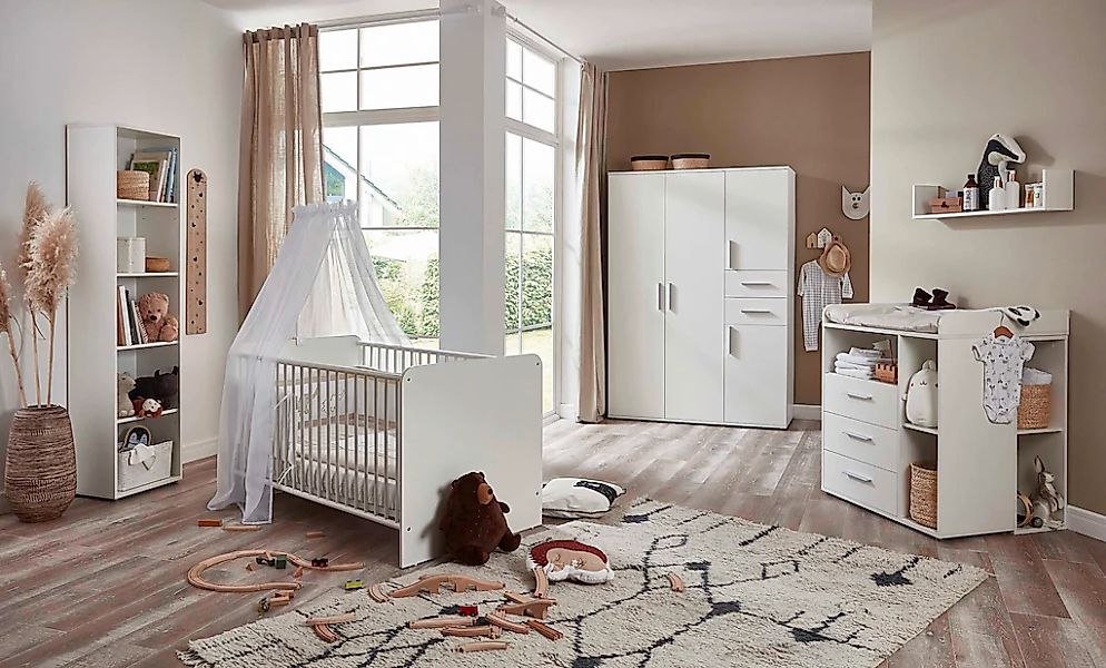 BMG Möbel Babyzimmer-Komplettset "Lea", (Set, 7 tlg., Bett, Wickelkommode, günstig online kaufen