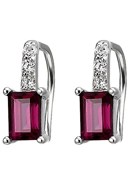 JOBO Paar Ohrhänger, 925 Silber mit Rhodolith und 6 Zirkonia günstig online kaufen