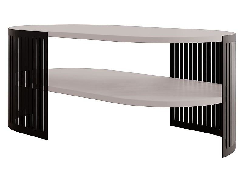 MIRJAN24 Couchtisch Fikoli Oval II (mit Regal), Gestell aus Stahl, 100x50x4 günstig online kaufen
