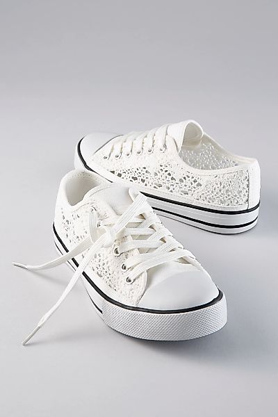 Aniston SHOES Sneaker Schnürschuh, Freizeitschuh in Häkeloptik - NEUE KOLLE günstig online kaufen