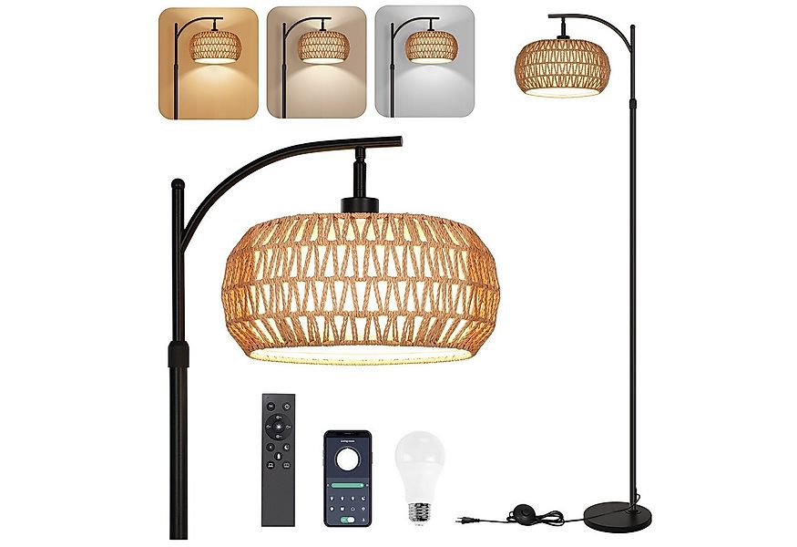 Sunicol LED Stehlampe Doppelter Lampenschirm Stehlampe mit Fernbedienung un günstig online kaufen