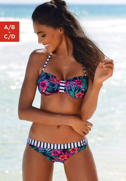 Venice Beach Bandeau-Bikini-Top "Summer" mit kontrastfarbener Schlaufe günstig online kaufen