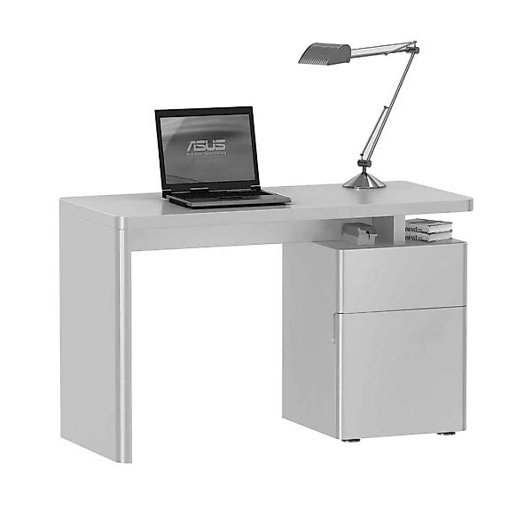 Hochglanz Schreibtisch in Weiß 120 cm breit günstig online kaufen
