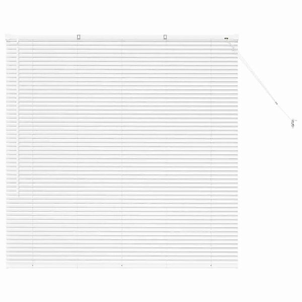 vidaXL Balkenjalousien mit Vorhängen Weiß 130 x 135 cm Aluminium 42005979 günstig online kaufen