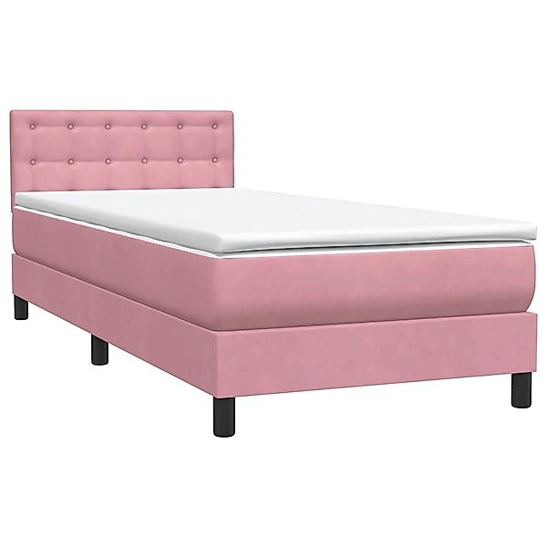 vidaXL Boxspringbett mit Matratze Rosa 80x220 cm Samt 3317294 günstig online kaufen